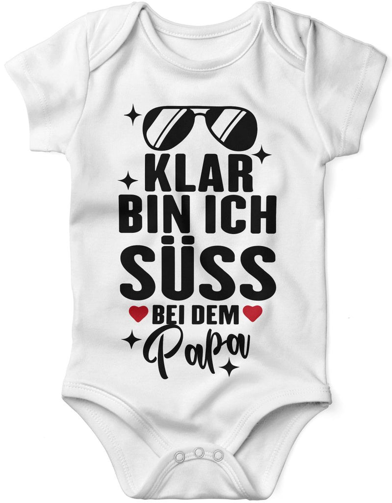 Babybody kurzarm Klar bin ich süß – bei dem Papa - von Mikalino