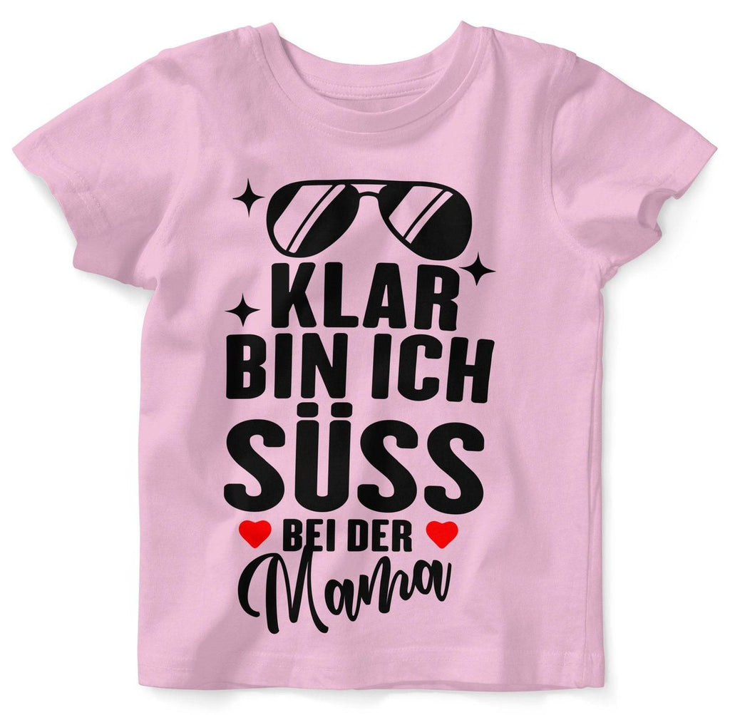 Mikalino Baby / Kinder T-Shirt mit Spruch für Jungen Mädchen Unisex kurzarm Klar bin ich süß – bei der Mama | handbedruckt in Deutschland | Handmade with love - von Mikalino