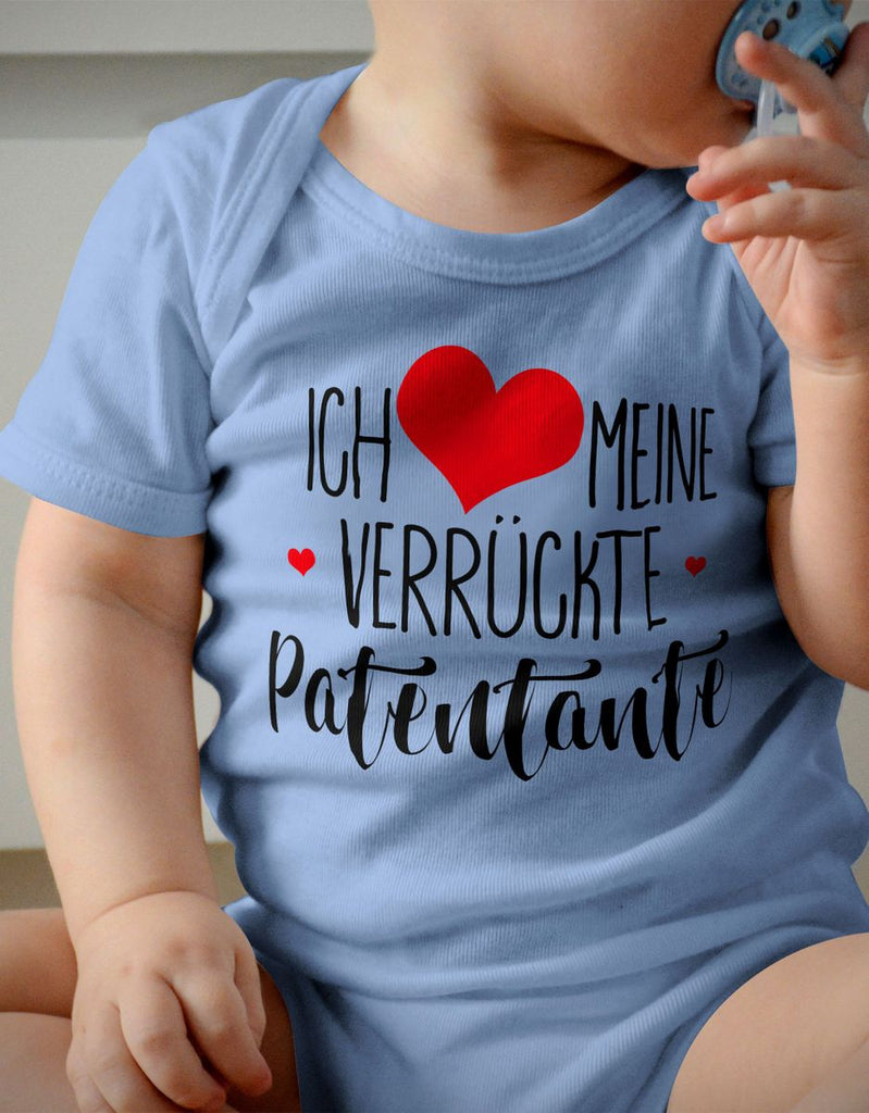 Babybody kurzarm Ich liebe meine verrückte Patentante - von Mikalino