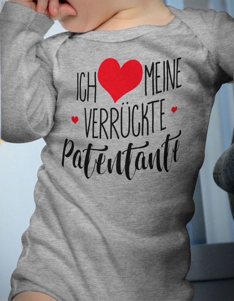 Babybody Langarm Ich liebe meine verrückte Patentante - von Mikalino