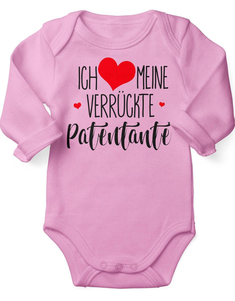 Babybody Langarm Ich liebe meine verrückte Patentante - von Mikalino