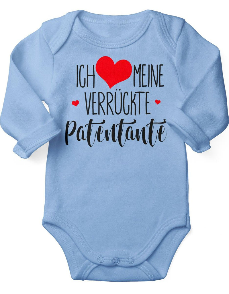 Babybody Langarm Ich liebe meine verrückte Patentante - von Mikalino