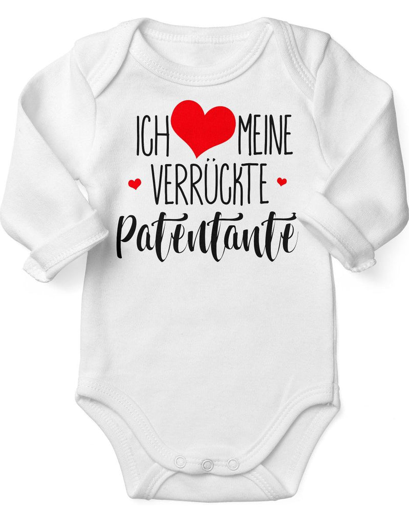 Babybody Langarm Ich liebe meine verrückte Patentante - von Mikalino