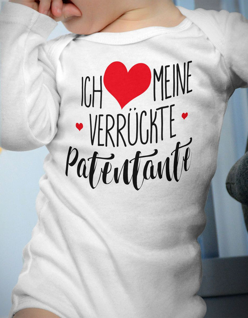 Babybody Langarm Ich liebe meine verrückte Patentante - von Mikalino