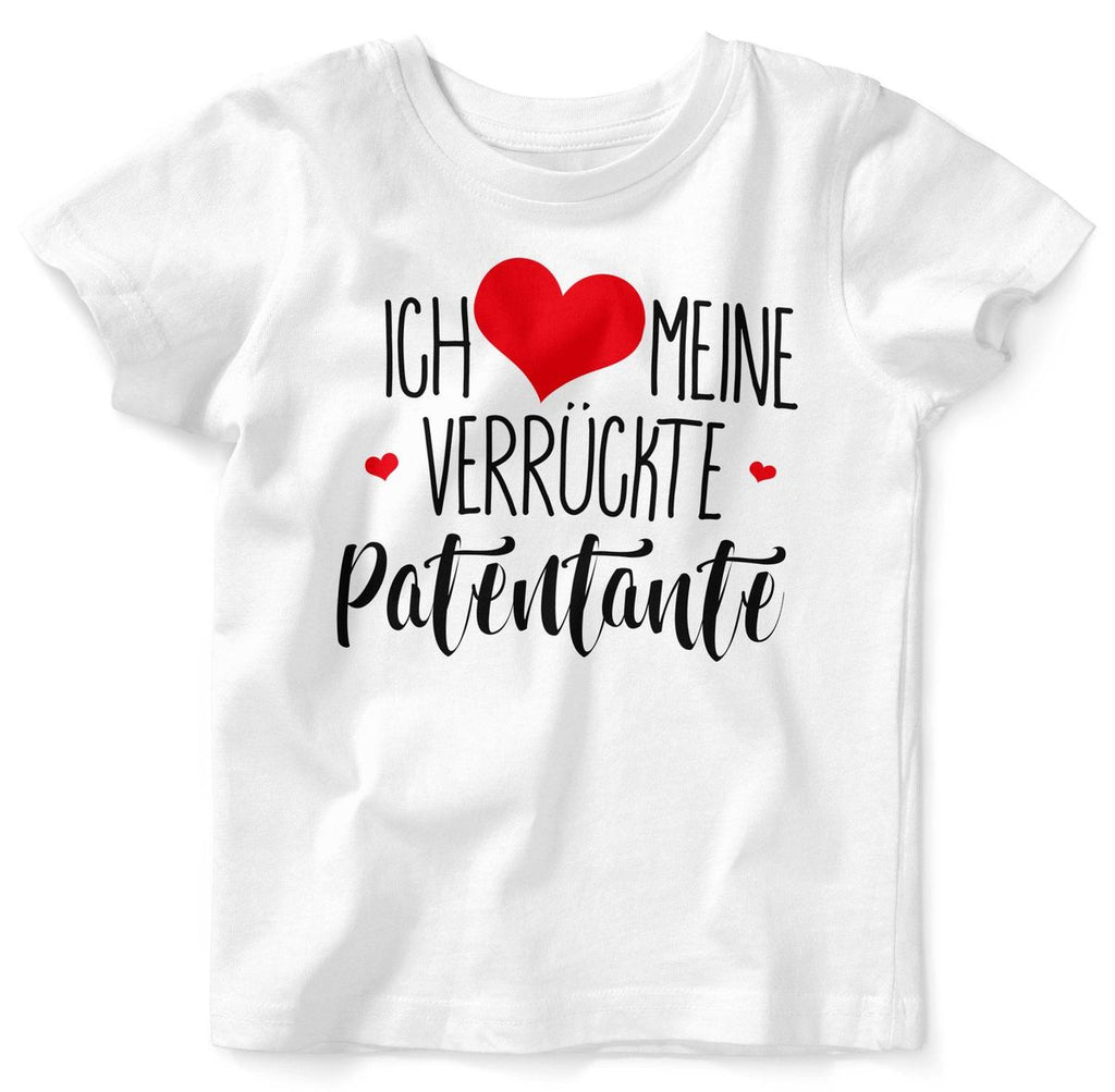 Mikalino Baby / Kinder T-Shirt mit Spruch für Jungen Mädchen Unisex kurzarm Ich liebe meine verrückte Patentante | handbedruckt in Deutschland | Handmade with love - von Mikalino