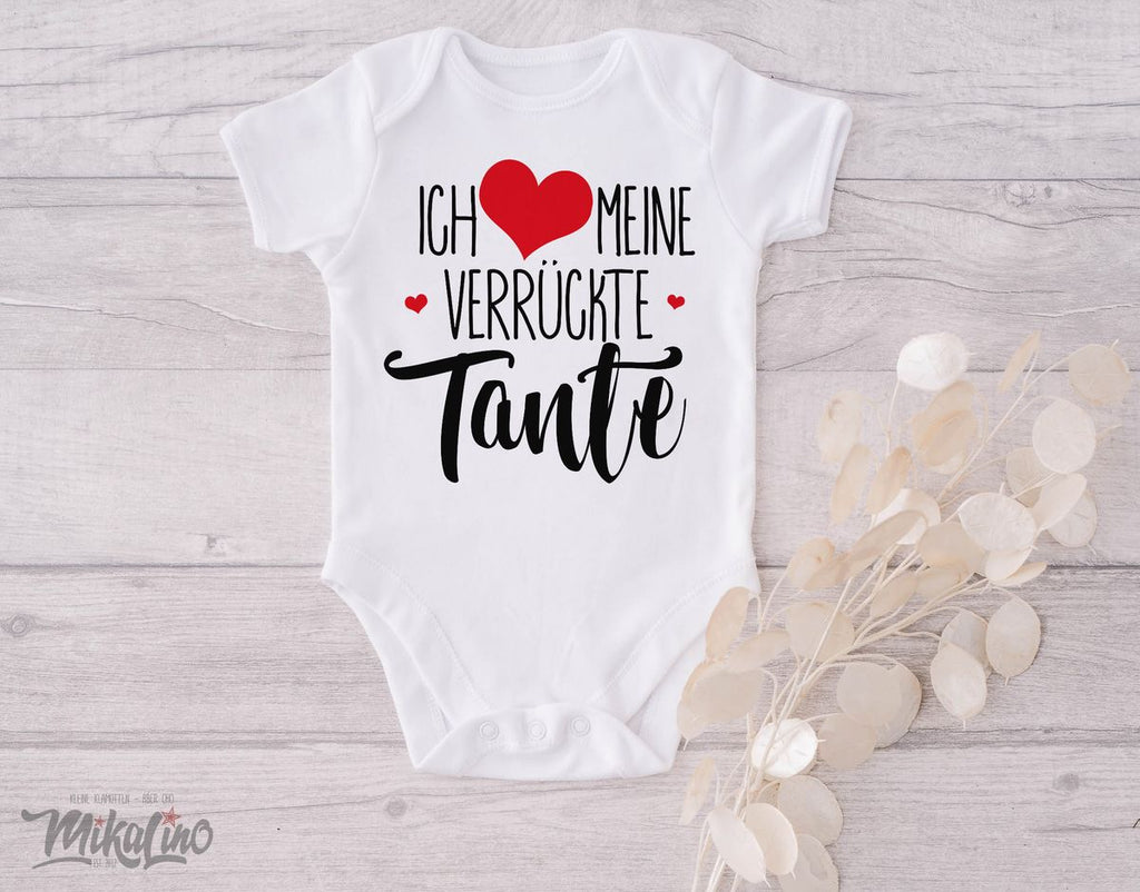 Babybody kurzarm Ich liebe meine verrückte Tante - von Mikalino