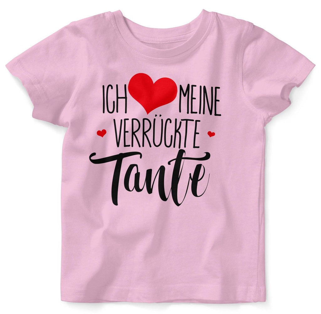 Mikalino Baby / Kinder T-Shirt mit Spruch für Jungen Mädchen Unisex kurzarm Ich liebe meine verrückte Tante | handbedruckt in Deutschland | Handmade with love - von Mikalino