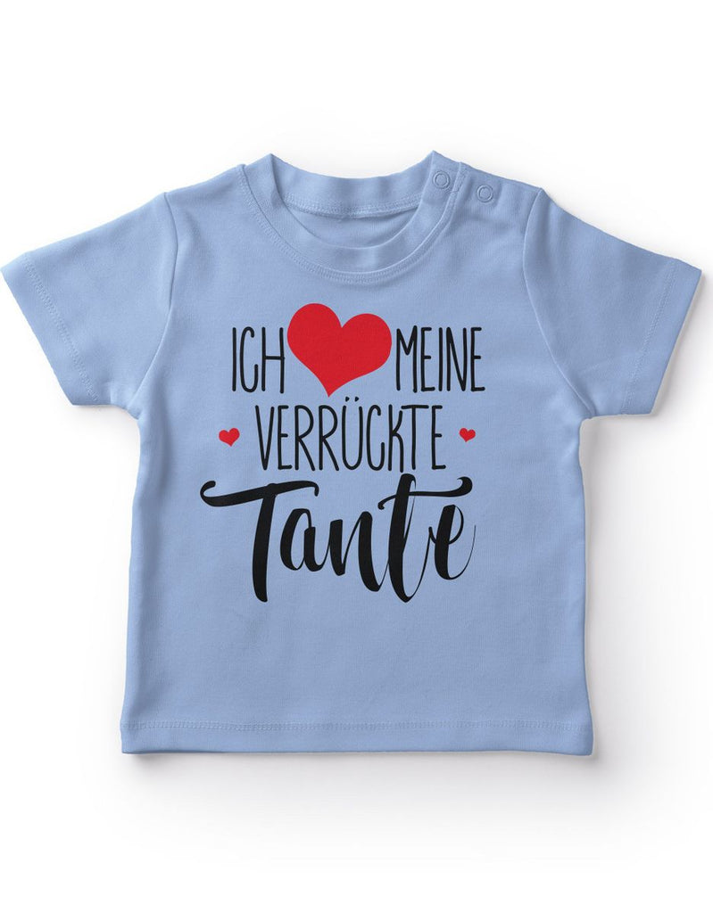 Mikalino Baby / Kinder T-Shirt mit Spruch für Jungen Mädchen Unisex kurzarm Ich liebe meine verrückte Tante | handbedruckt in Deutschland | Handmade with love - von Mikalino