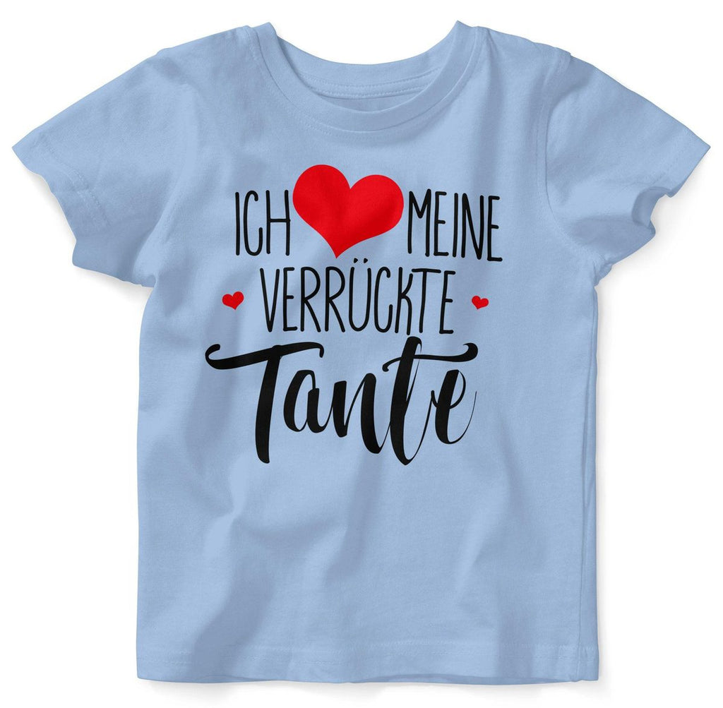 Mikalino Baby / Kinder T-Shirt mit Spruch für Jungen Mädchen Unisex kurzarm Ich liebe meine verrückte Tante | handbedruckt in Deutschland | Handmade with love - von Mikalino