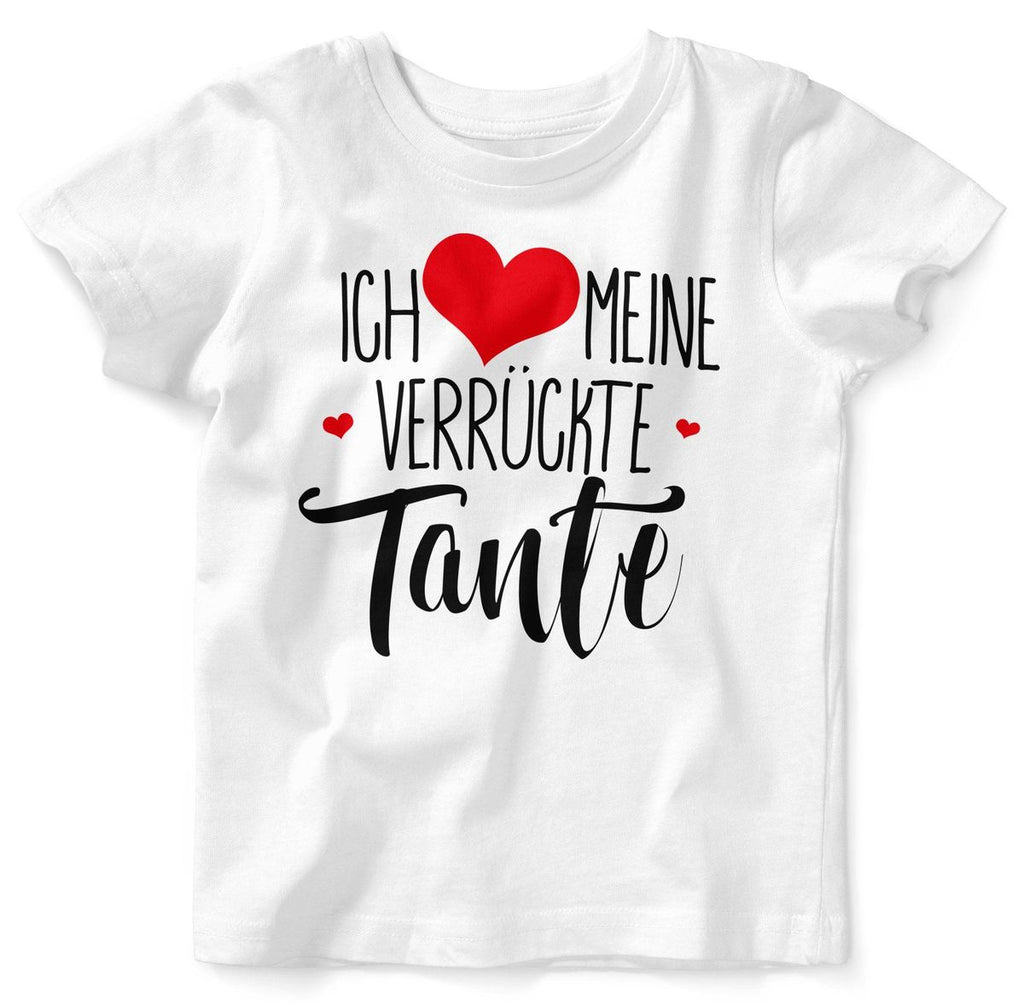 Mikalino Baby / Kinder T-Shirt mit Spruch für Jungen Mädchen Unisex kurzarm Ich liebe meine verrückte Tante | handbedruckt in Deutschland | Handmade with love - von Mikalino