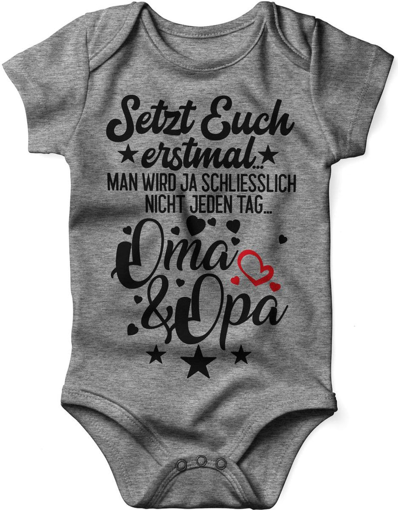 Babybody kurzarm Setzt Euch erstmal... Oma & Opa - von Mikalino