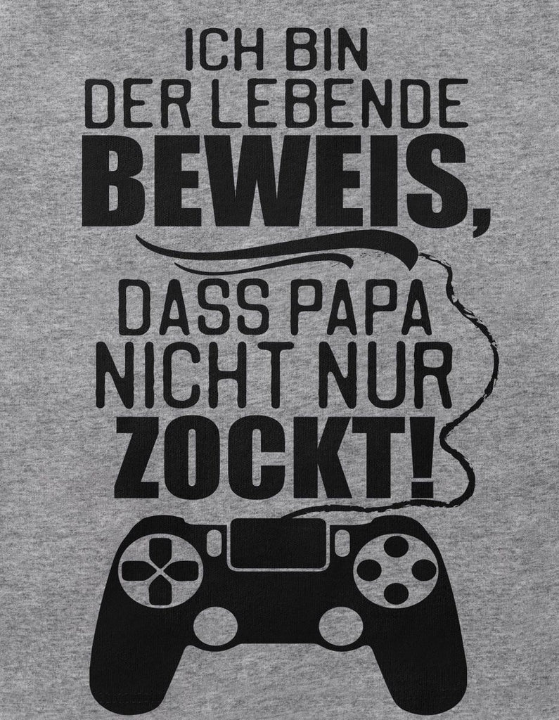 Babybody Langarm Ich bin der lebende Beweis, dass Papa nicht nur zockt. - von Mikalino