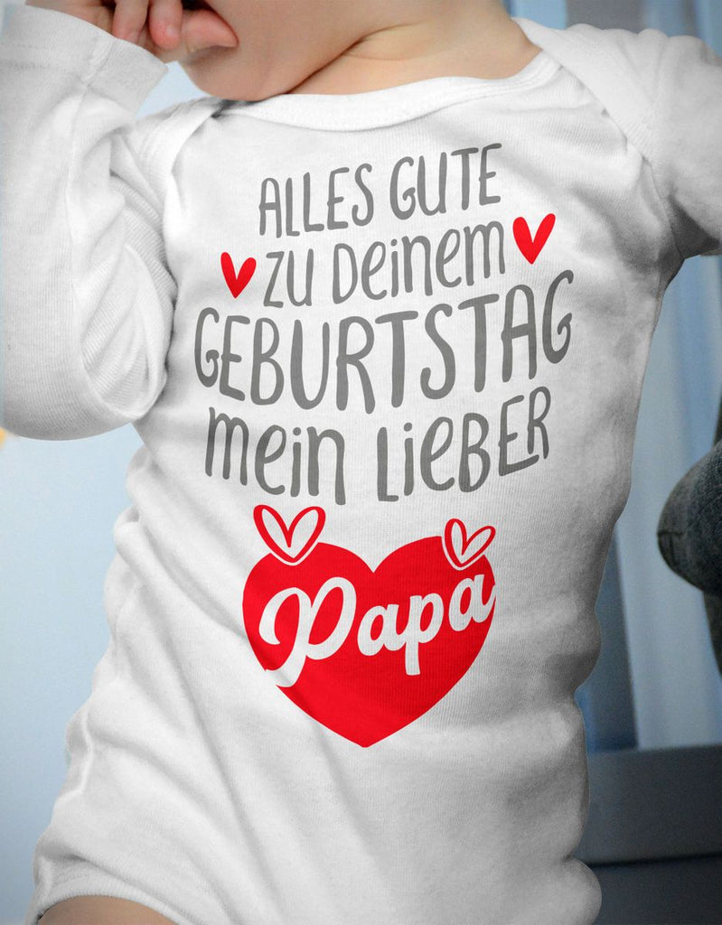 Babybody Langarm Alles Gute zu deinem Geburtstag mein lieber Papa - von Mikalino