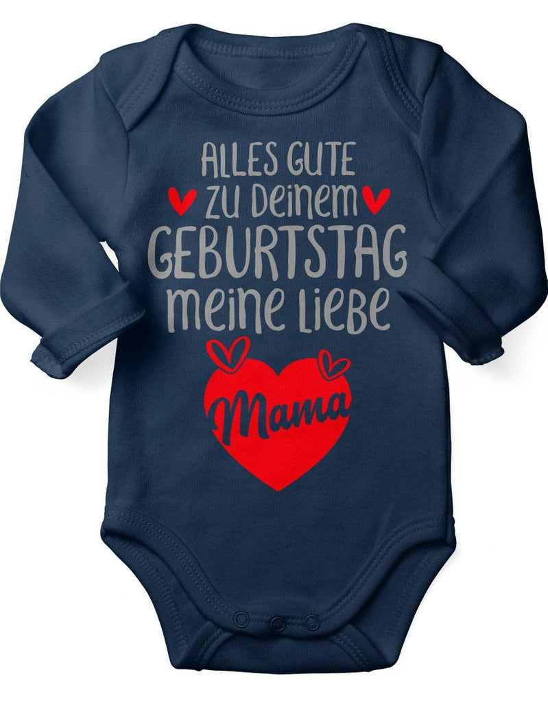 Babybody Langarm Alles Gute zu deinem Geburtstag meine liebe Mama. - von Mikalino