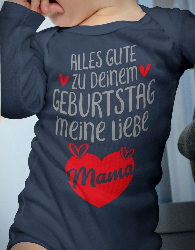 Babybody Langarm Alles Gute zu deinem Geburtstag meine liebe Mama. - von Mikalino