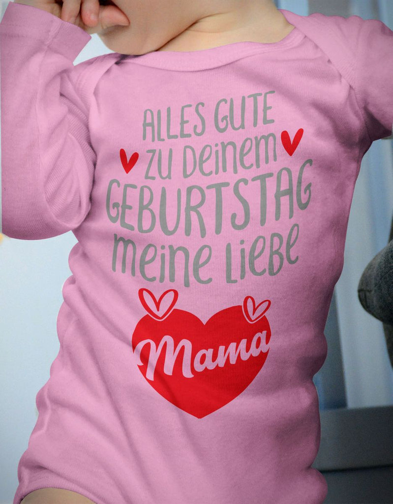 Babybody Langarm Alles Gute zu deinem Geburtstag meine liebe Mama. - von Mikalino