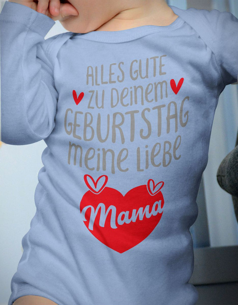 Babybody Langarm Alles Gute zu deinem Geburtstag meine liebe Mama. - von Mikalino