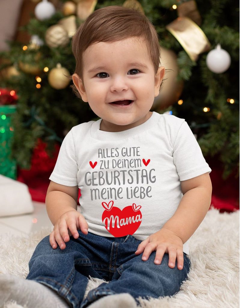 Baby / Kinder T-Shirt Alles Gute zu deinem Geburtstag meine liebe Mama. - von Mikalino