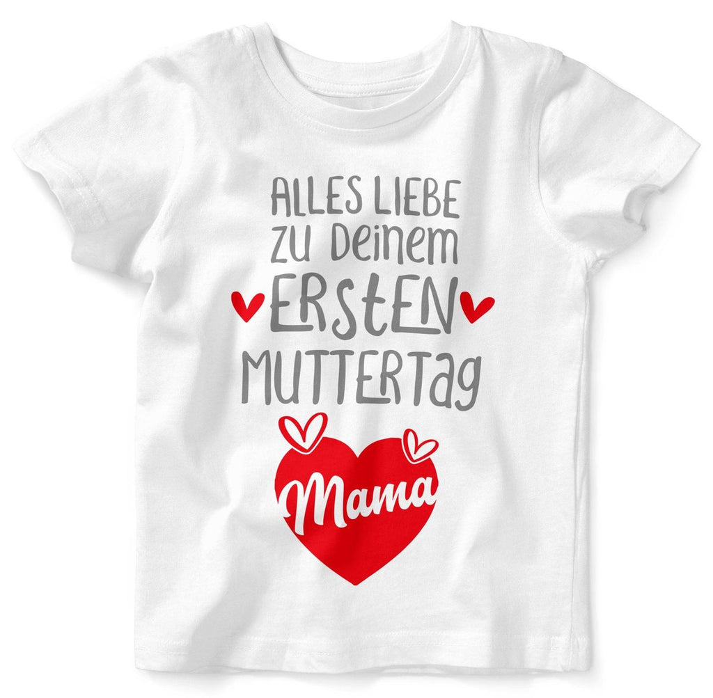 Baby / Kinder T-Shirt Alles Liebe zu deinem ersten Muttertag - von Mikalino