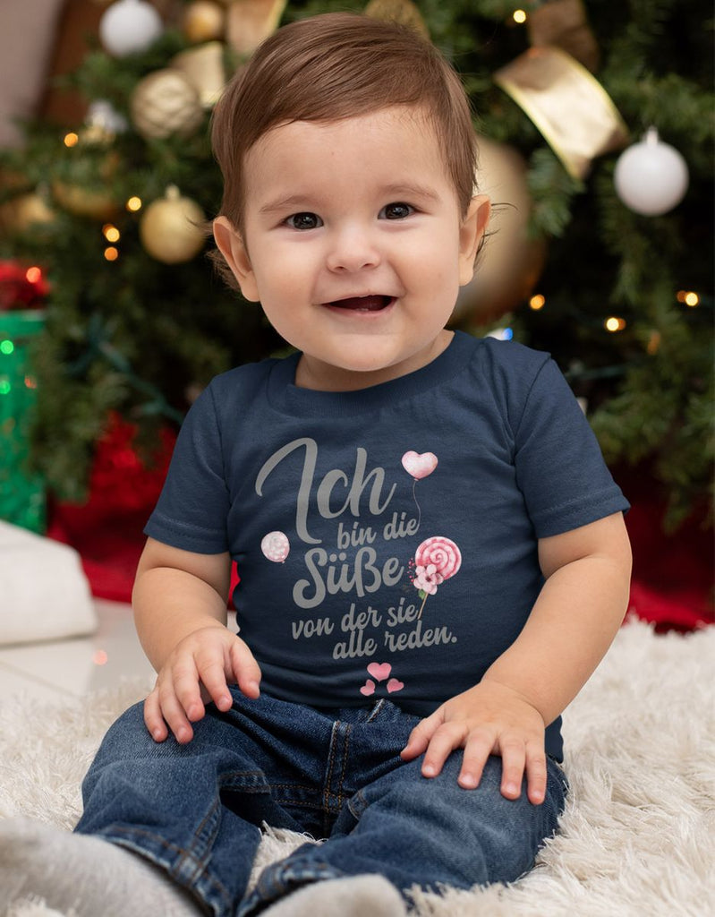 Baby / Kinder T-Shirt kurzarm Ich bin die Süße von der sie alle reden - von Mikalino