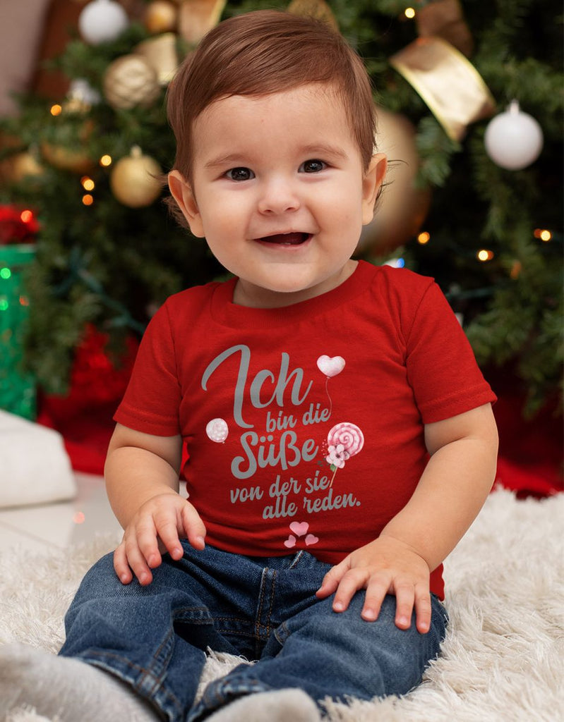 Baby / Kinder T-Shirt kurzarm Ich bin die Süße von der sie alle reden - von Mikalino