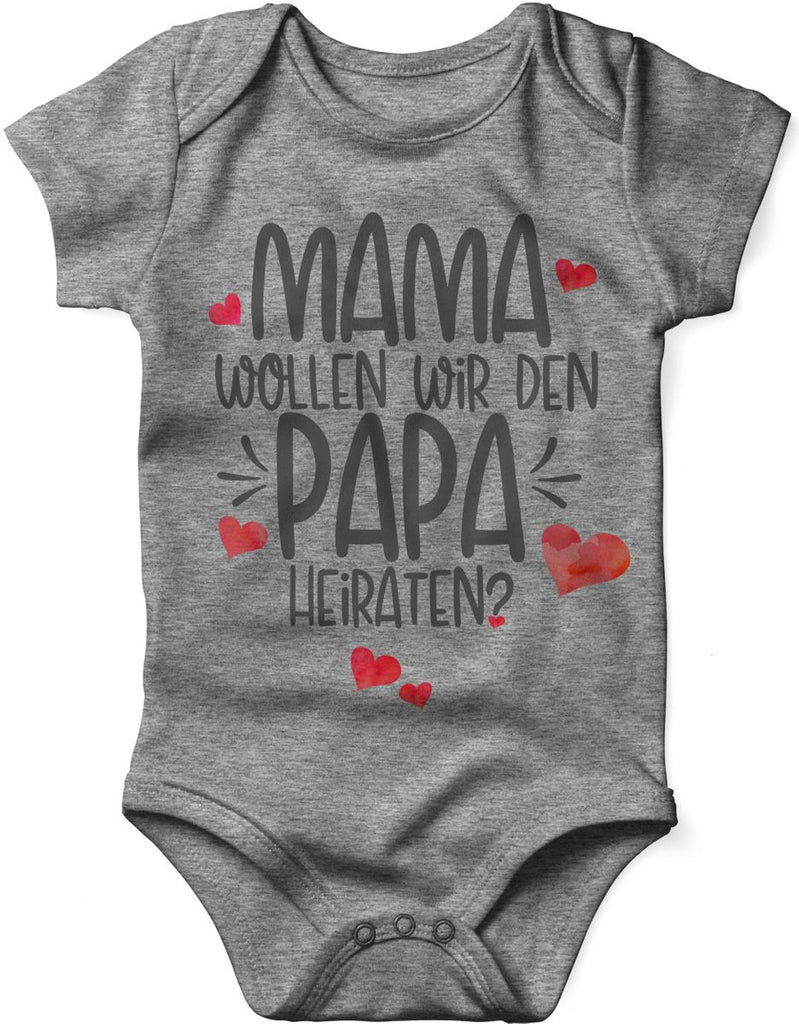 Babybody kurzarm Mama, wollen wir den Papa heiraten? - von Mikalino