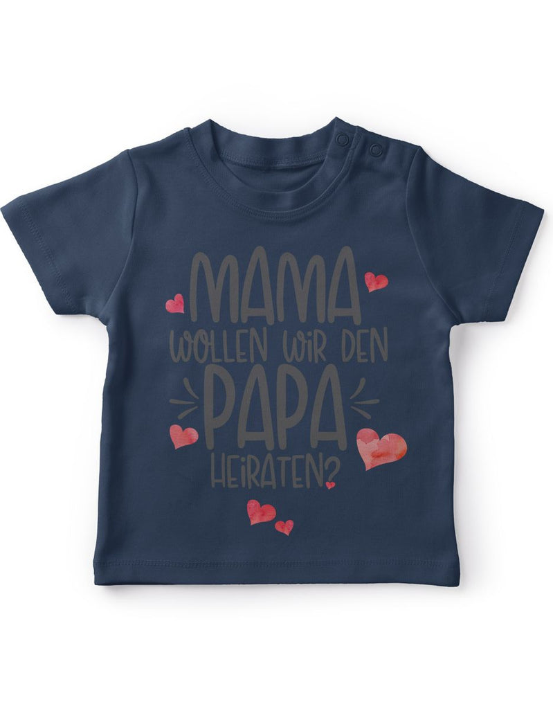 Baby / Kinder T-Shirt kurzarm Mama, wollen wir den Papa heiraten? - von Mikalino