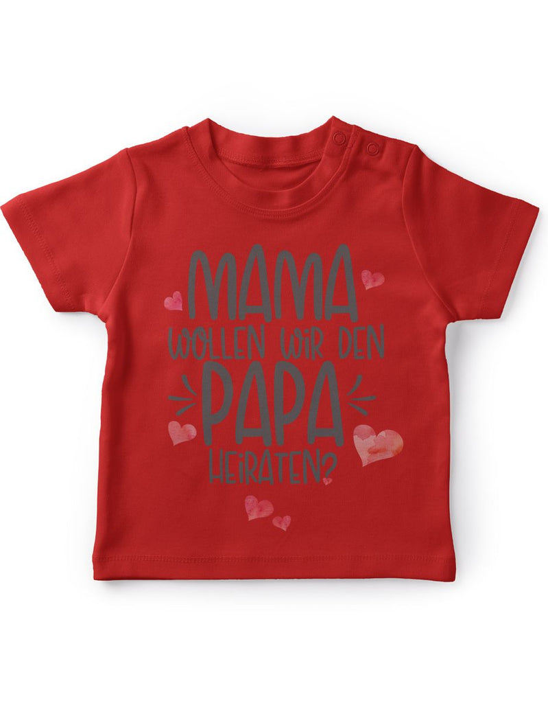 Baby / Kinder T-Shirt kurzarm Mama, wollen wir den Papa heiraten? - von Mikalino