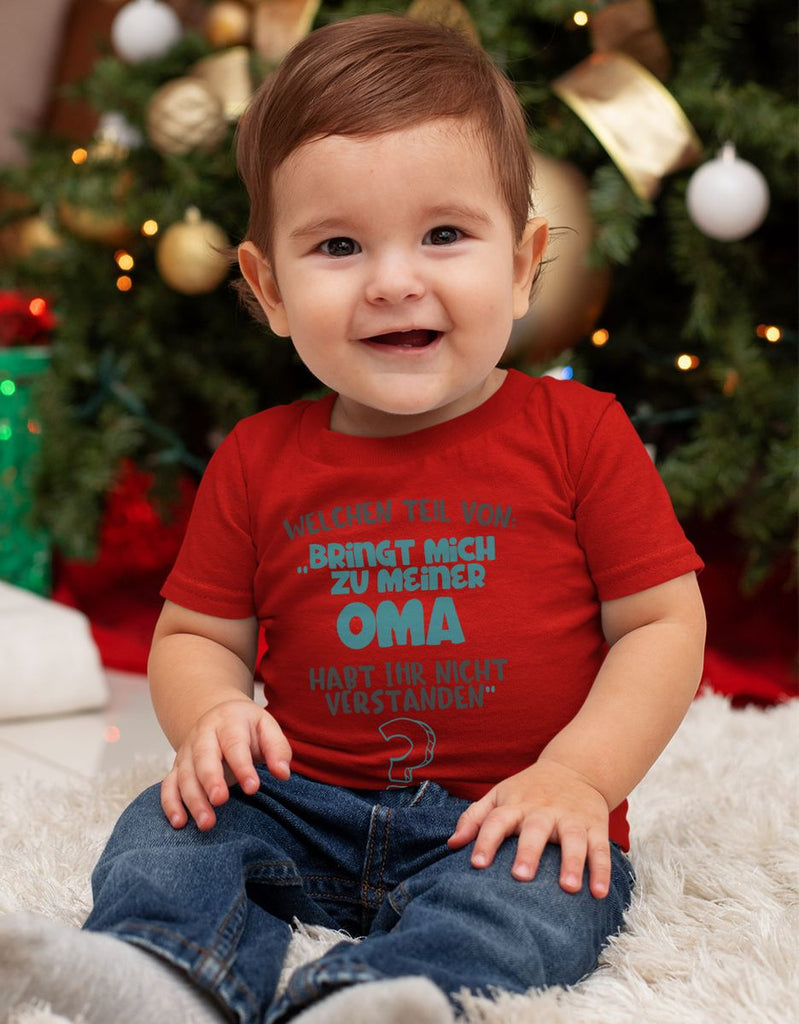 Baby / Kinder T-Shirt kurzarm Welchen Teil von Bringt mich zu meiner Oma - von Mikalino