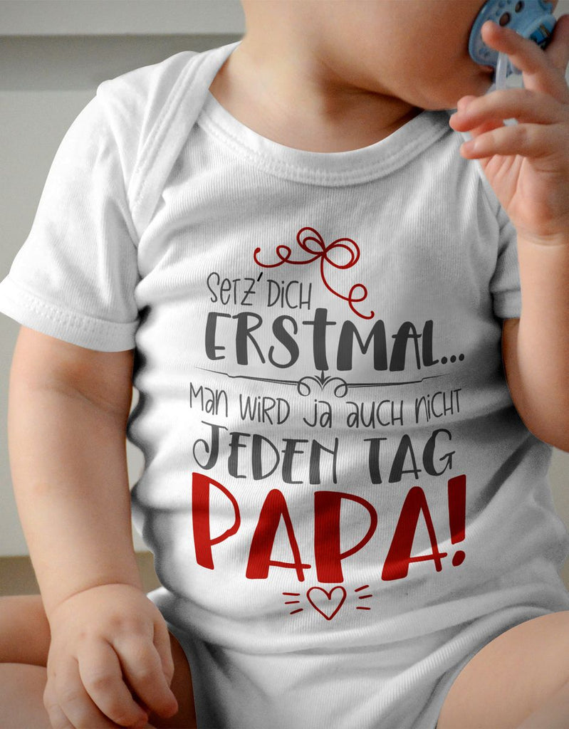 Babybody kurzarm Setz Dich erstmal Papa - von Mikalino