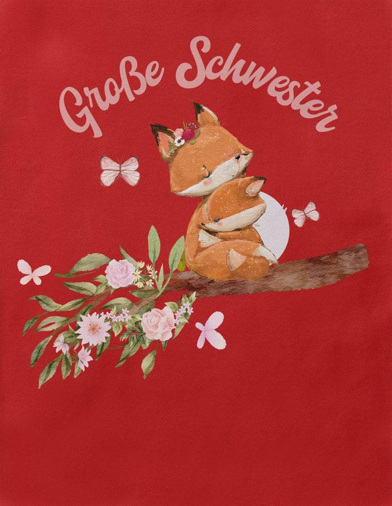 Baby / Kinder T-Shirt kurzarm Große Schwester Fuchs - von Mikalino