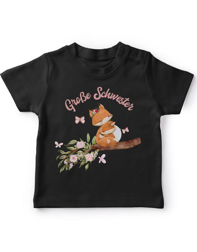 Baby / Kinder T-Shirt kurzarm Große Schwester Fuchs - von Mikalino