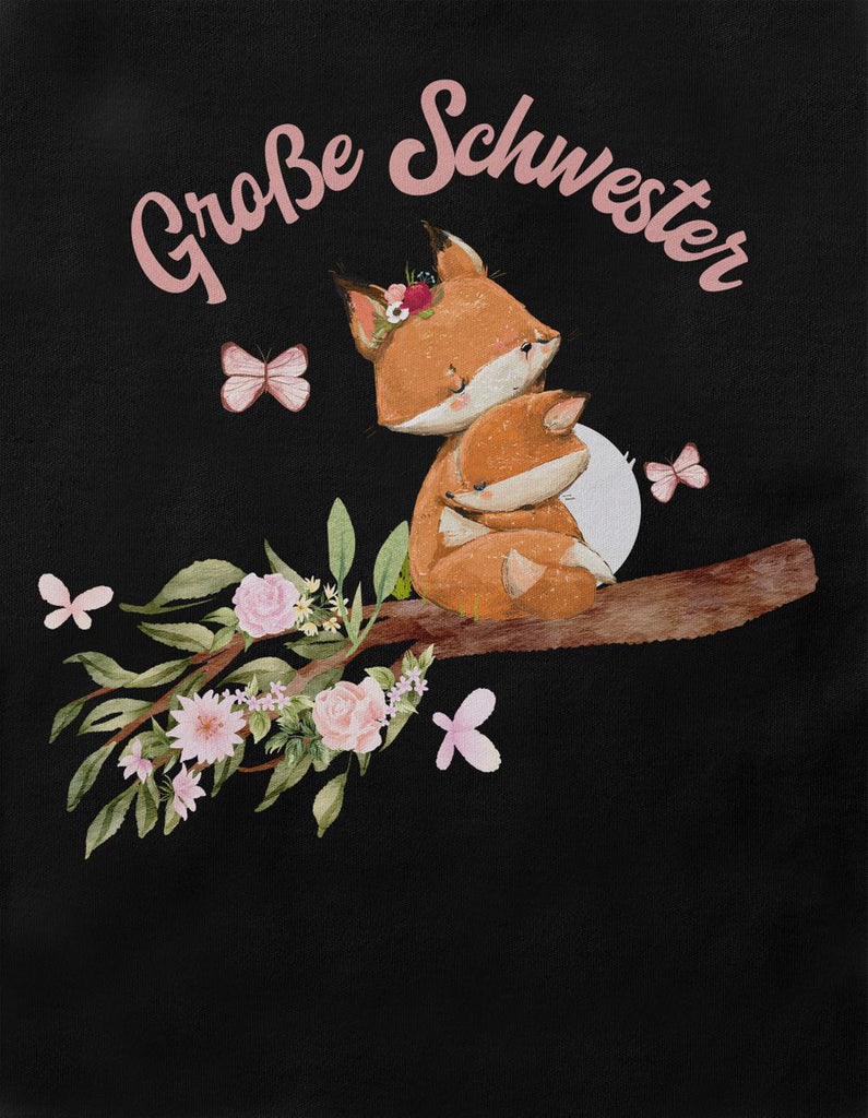 Baby / Kinder T-Shirt kurzarm Große Schwester Fuchs - von Mikalino