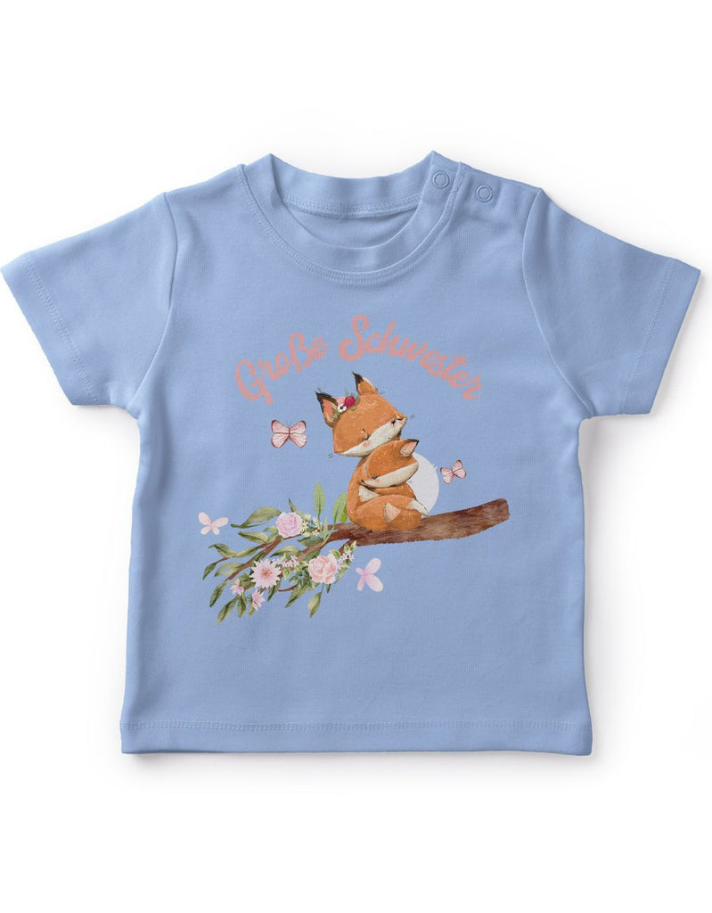 Baby / Kinder T-Shirt kurzarm Große Schwester Fuchs - von Mikalino