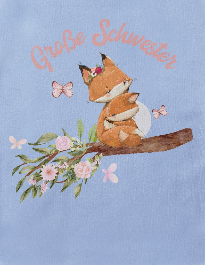 Baby / Kinder T-Shirt kurzarm Große Schwester Fuchs - von Mikalino