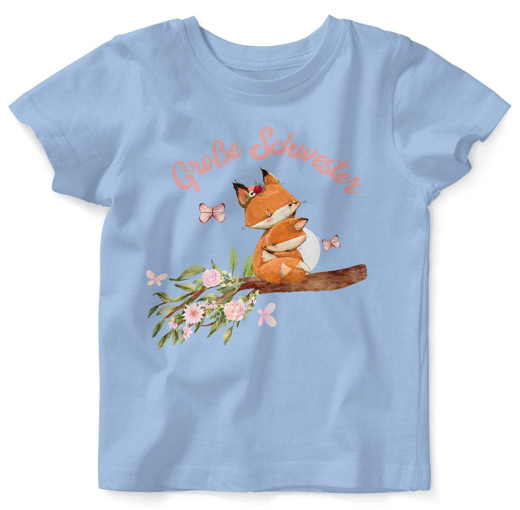 Baby / Kinder T-Shirt kurzarm Große Schwester Fuchs - von Mikalino