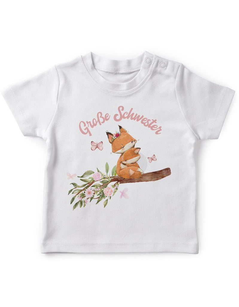 Baby / Kinder T-Shirt kurzarm Große Schwester Fuchs - von Mikalino