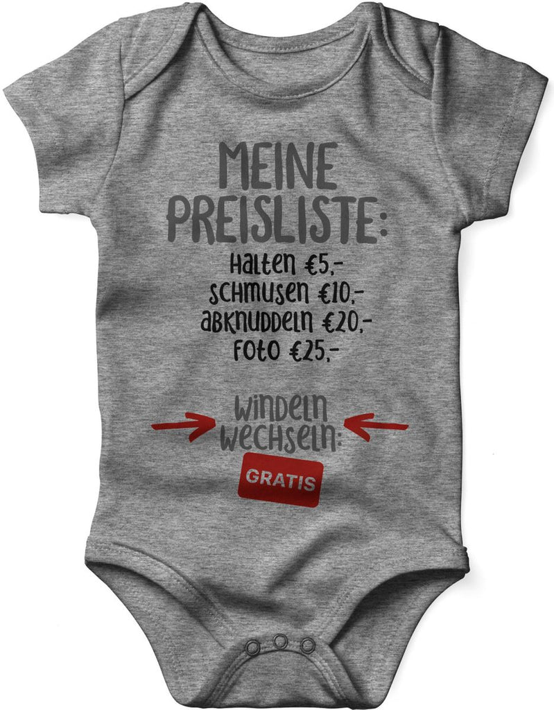 Babybody kurzarm Meine Preisliste - von Mikalino