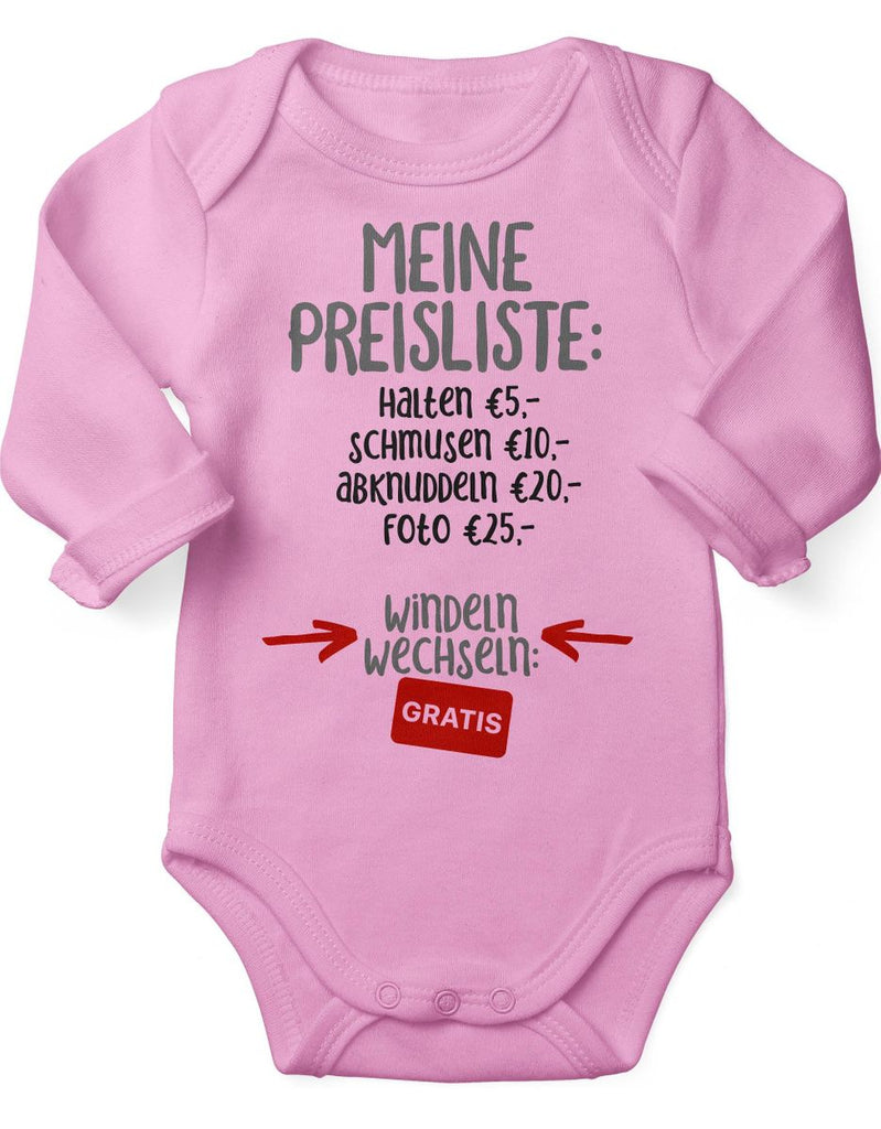 Babybody Langarm Meine Preisliste - von Mikalino