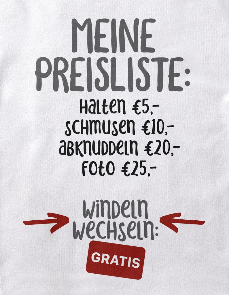 Baby / Kinder T-Shirt kurzarm Meine Preisliste - von Mikalino