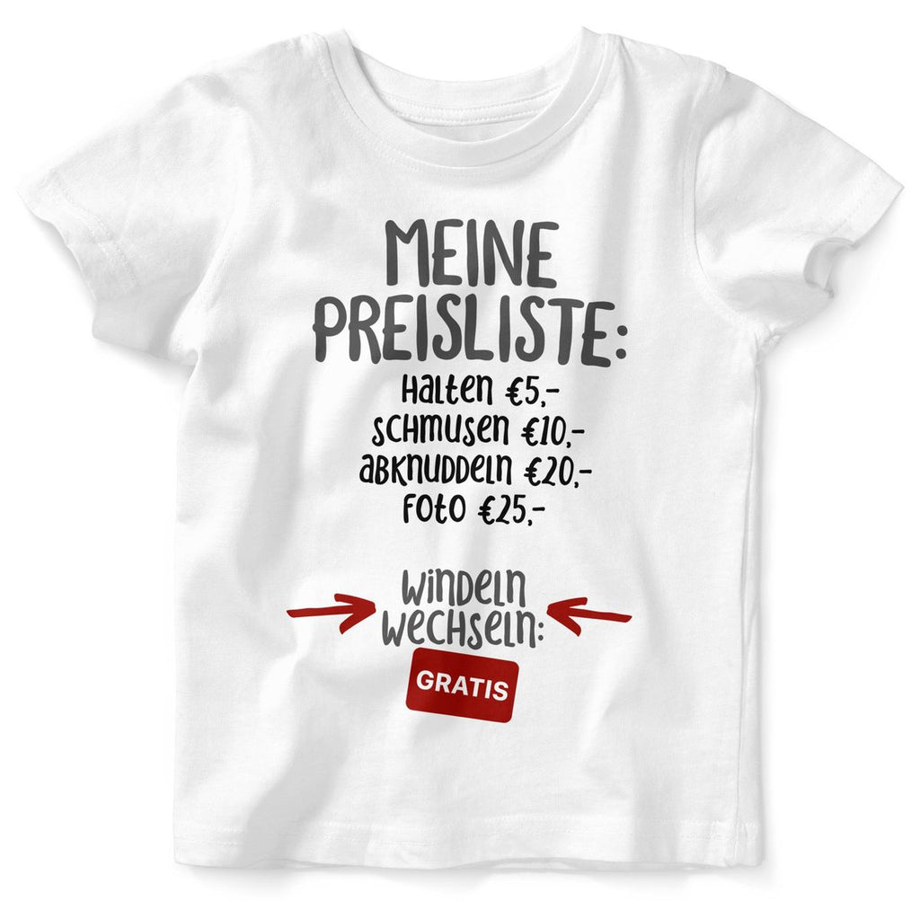 Baby / Kinder T-Shirt kurzarm Meine Preisliste - von Mikalino