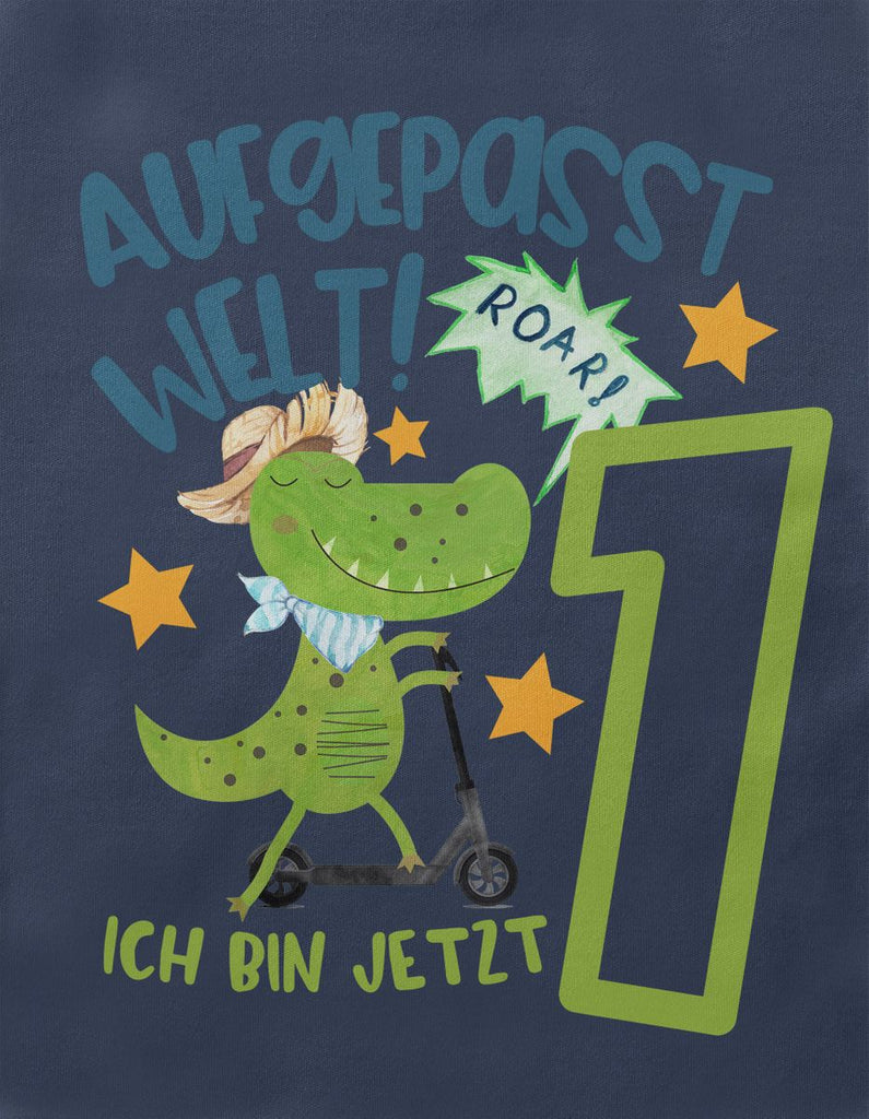 Baby / Kinder T-Shirt kurzarm Aufgepasst Welt ich bin jetzt 1 - von Mikalino