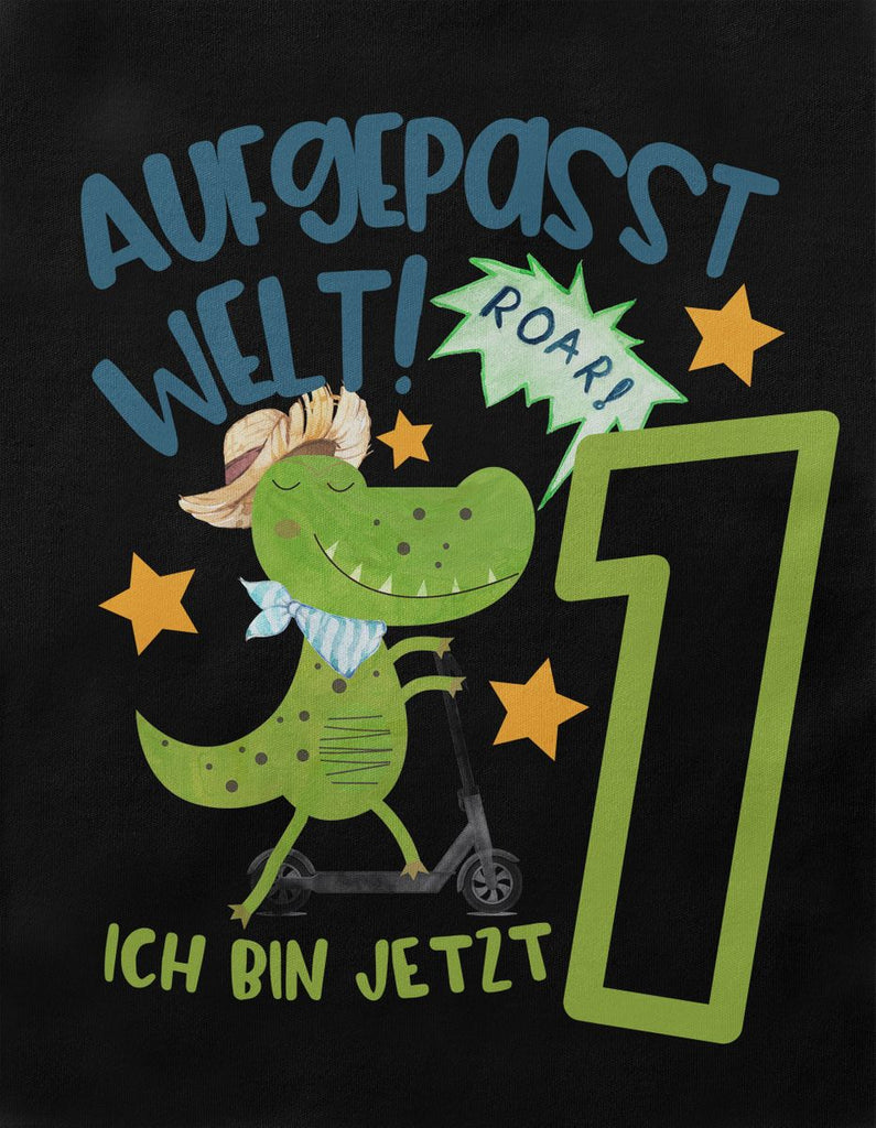 Baby / Kinder T-Shirt kurzarm Aufgepasst Welt ich bin jetzt 1 - von Mikalino