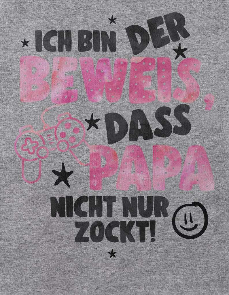 Babybody kurzarm Ich bin der Beweis, dass Papa nicht nur zockt rosa - von Mikalino