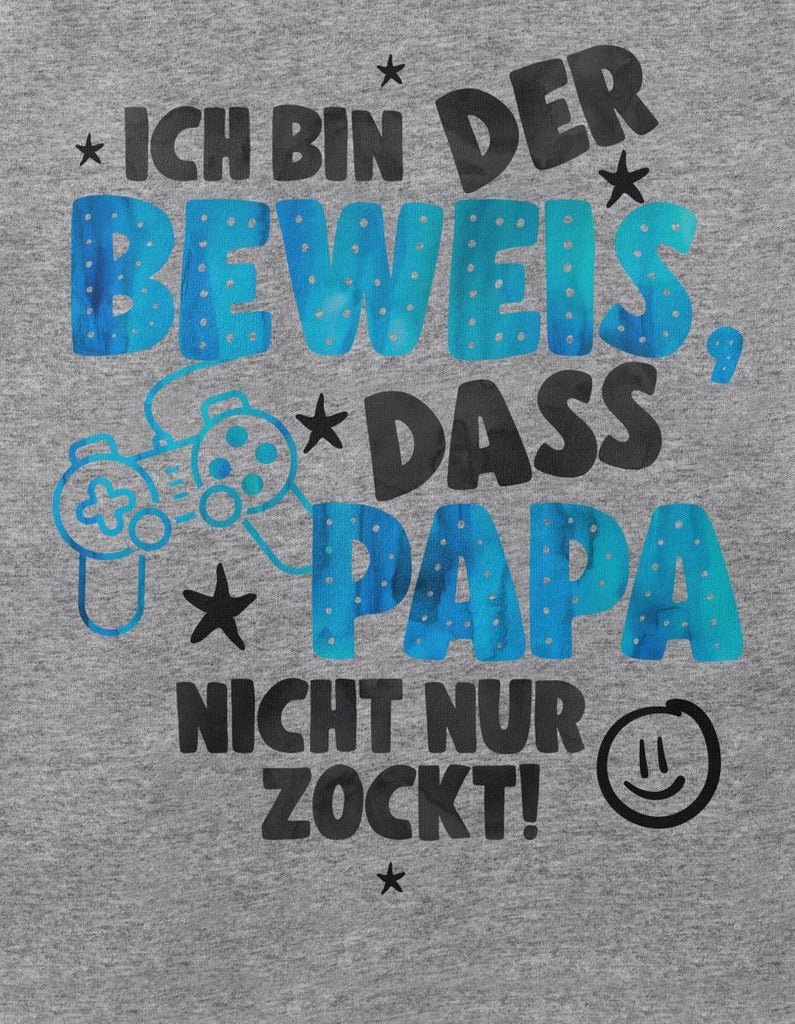 Babybody Langarm Ich bin der Beweis, dass Papa nicht nur zockt blau - von Mikalino