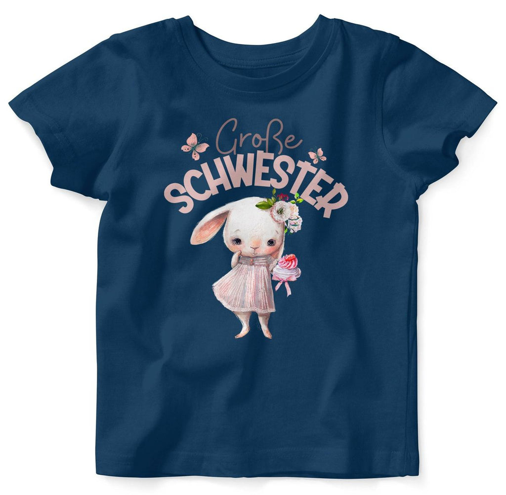 Baby / Kinder T-Shirt kurzarm Große Schwester Hase - von Mikalino