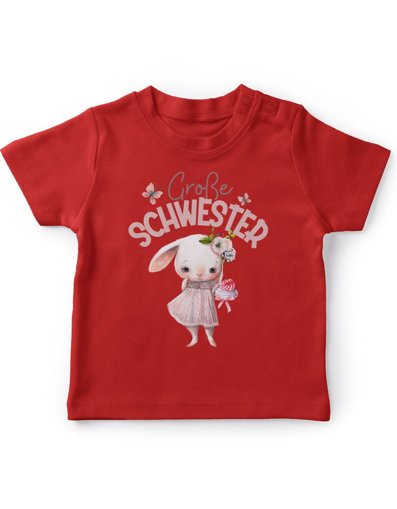 Baby / Kinder T-Shirt kurzarm Große Schwester Hase - von Mikalino