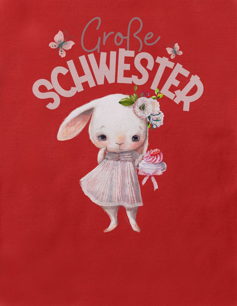 Baby / Kinder T-Shirt kurzarm Große Schwester Hase - von Mikalino