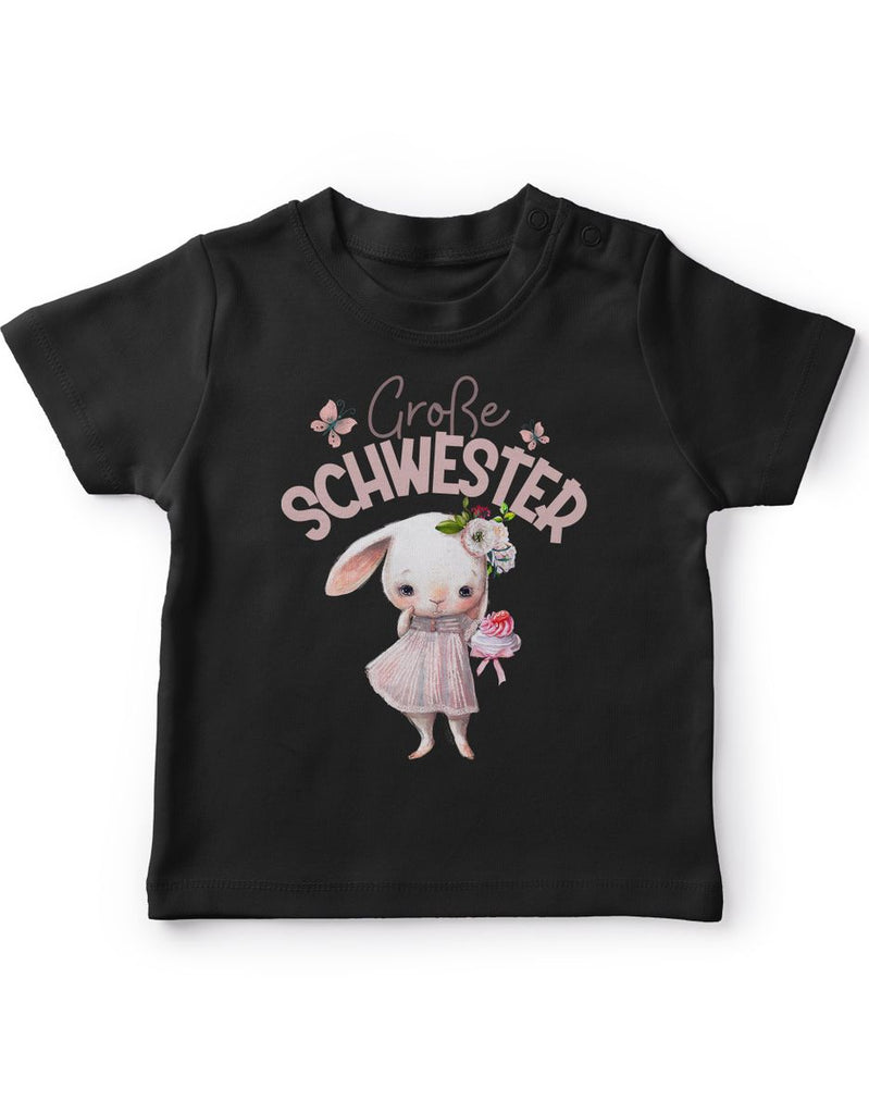 Baby / Kinder T-Shirt kurzarm Große Schwester Hase - von Mikalino