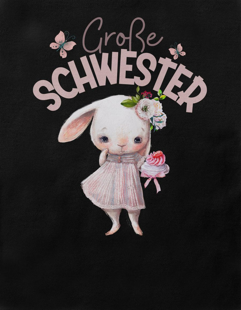 Baby / Kinder T-Shirt kurzarm Große Schwester Hase - von Mikalino